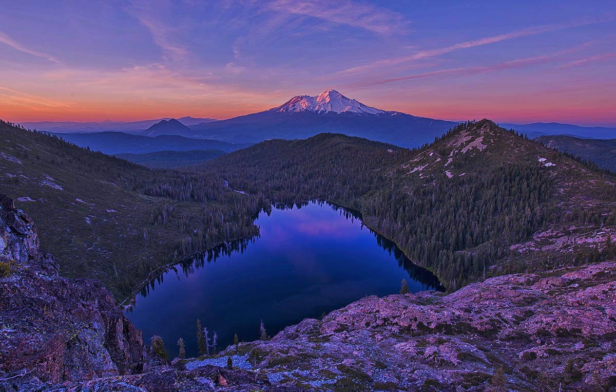 Castle Lake in California, USA, shaped like a heart; photo by Jay Huang.