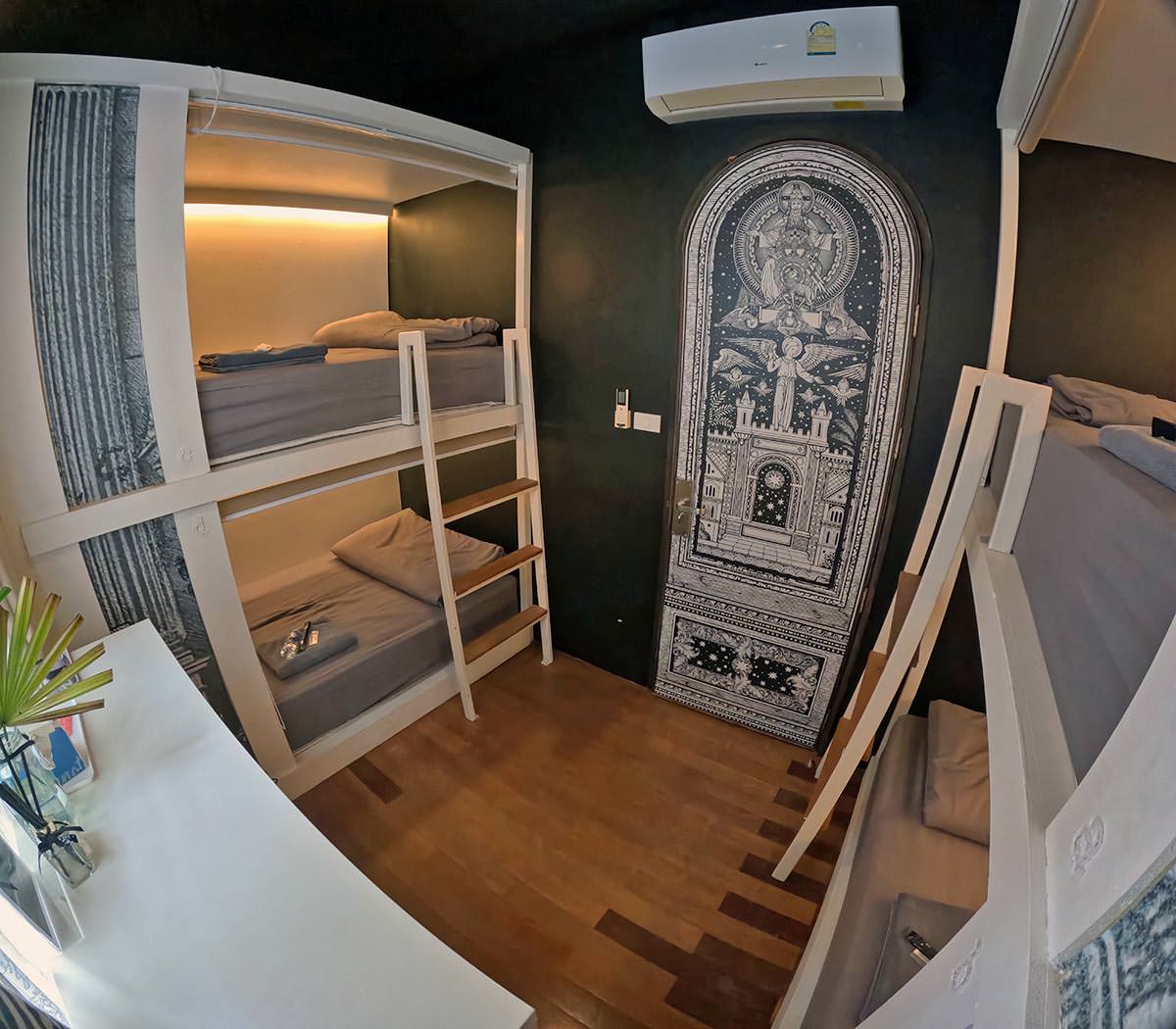 A dormitory-style room at the Shade House - Phuket Downtown, a boutique hostel property in Phuket, Thailand; photo by Ivan Kralj.