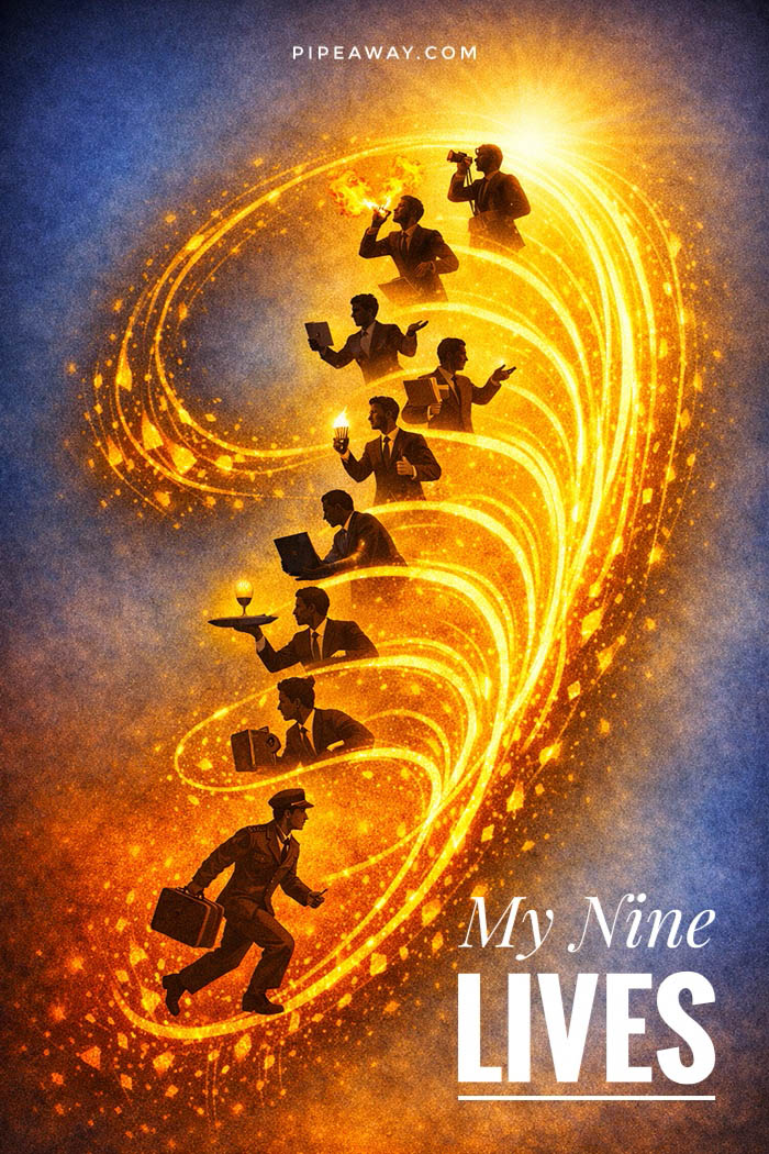 On the occasion of Pipeaway's ninth anniversary, I share nine jobs that shaped my professional identity: journalist, artist, event manager, creative director, lecturer, designer, waiter, bell boy, and guest experience manager. 