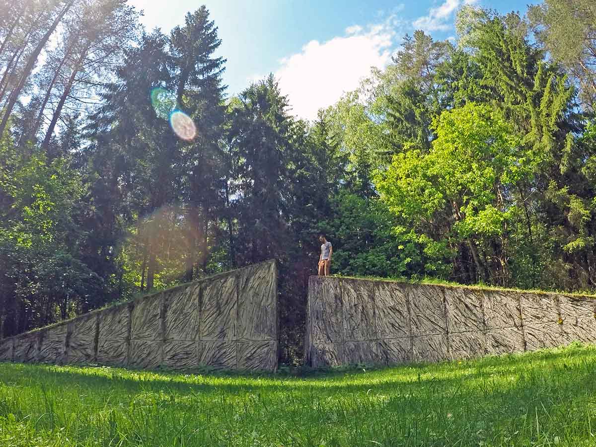 "Departure: For My Grandmother", a sculpture by American artist Beverly Pepper, set in the forest of Europos Parkas, the open-air museum in the geographical center of Europe, near Vilnius, Lithuania; photo by Ivan Kralj.