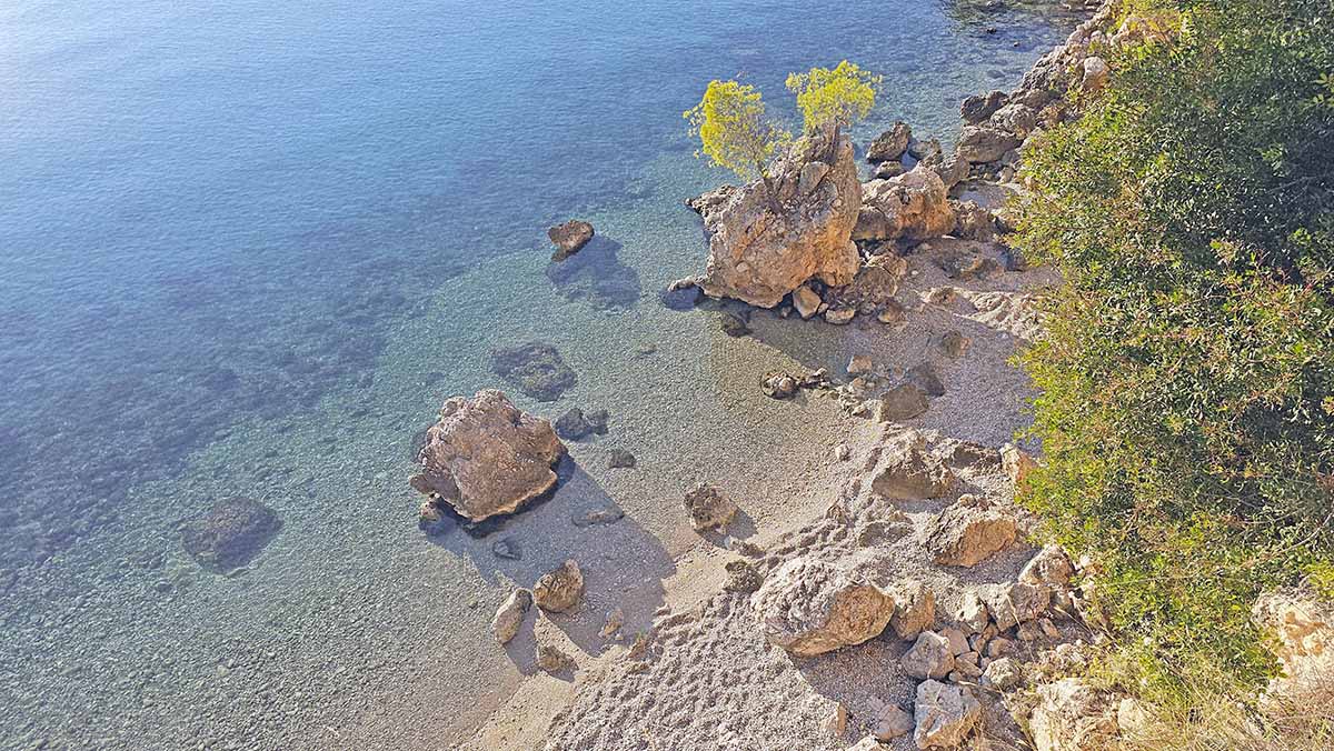 Garma, the naturist beach near Podgora, on Makarska Riviera, Croatia; photo by Ivan Kralj.
