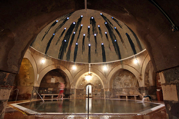 A dome with a pool at Király Bath in Budapest, Hungary, now closed for public for renovation without the reopening date set; photo by Budapest Baths.