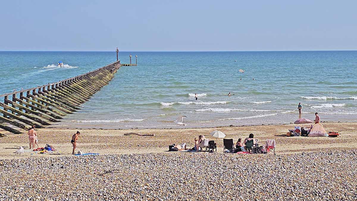 Beachgoers enjoying the first part of Littlehampton's West Beach; photo by Ivan Kralj.