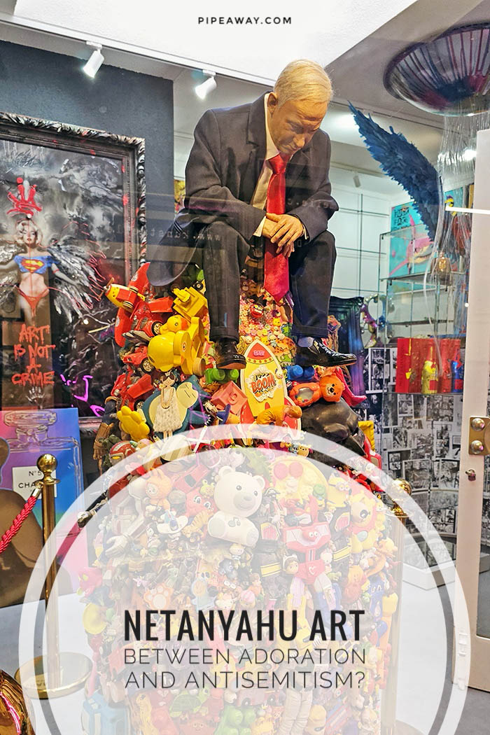 Mason Storm's "Toy Stories", a sculpture showing Israeli Prime Minister sitting atop a pile of toys, is just the newest among Bibi-inspired art, but certainly not the most provocative one. In the past decades, it seems that Bibi portraits came in two radically different approaches: expression of total adoration, or a criticism accused for antisemitism. Check out the history of Bibi art!